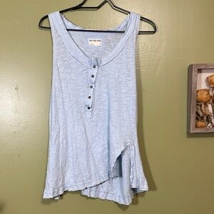 We The Free Love Language Sky Blue Tank Top size medium asymmetrical